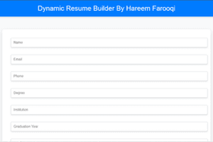 Dynamic Resume (HTML CSS)